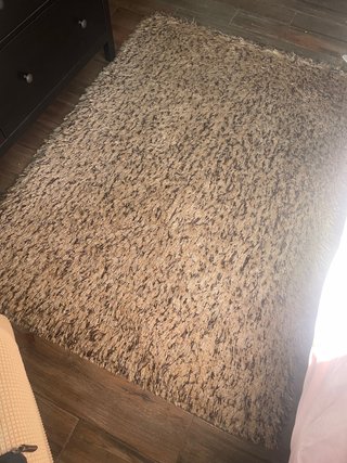 Alfombra Tipo Shaggy Beige y Marrón 1,20 x 1,70 m