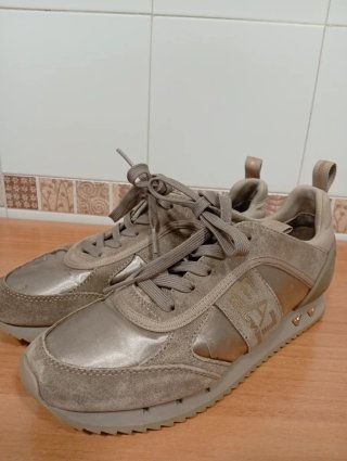 Zapatillas Emporio Armani EA7 Mujer Beige/Oro