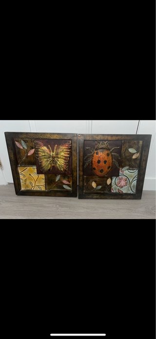Pareja Cuadros Mariposa y Mariquita