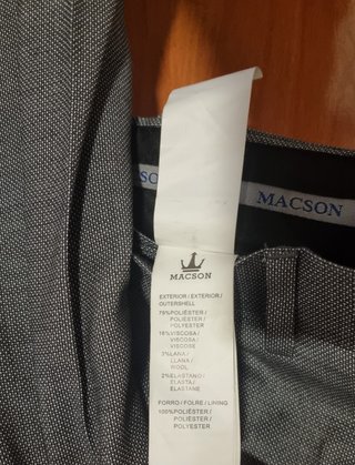 Traje Macson Gris Talla 52 Americana + Pantalón