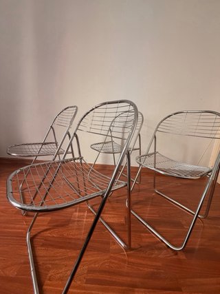 Aland Ikea Vintage chrome folding chairs set x4