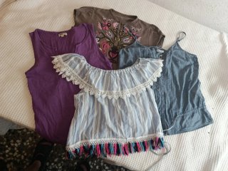Lote 4 tops manga corta/tirantes Talla M