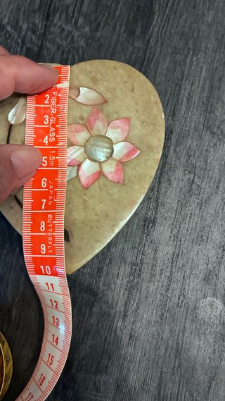 Caja Corazón Piedra Flor Rosa