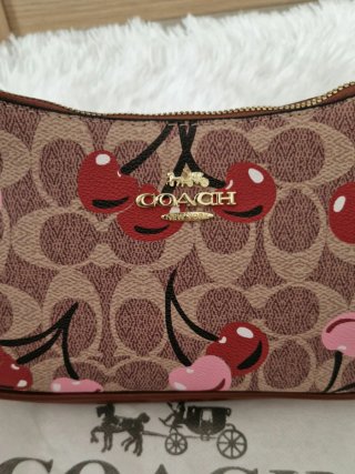 Bolso Coach Cherry Marrón y Rojo