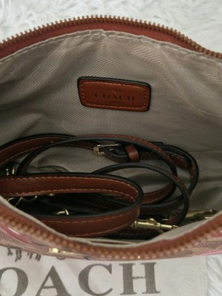 Bolso Coach Cherry Marrón y Rojo