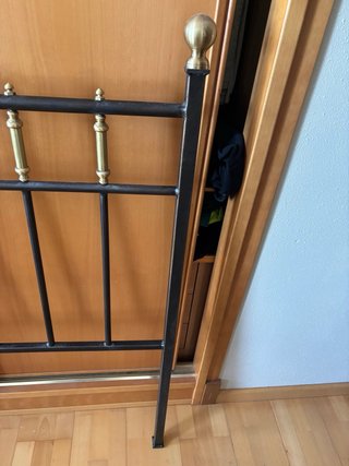 Cabecero forja cama 180cm negro y dorado