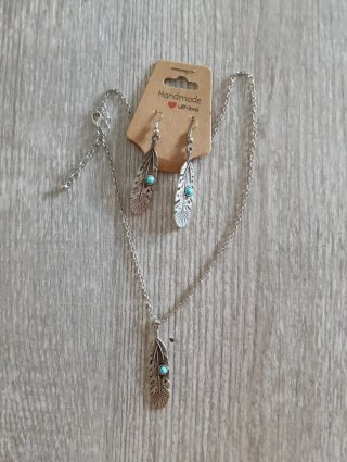 Por Conjunto de Joyas Turquesa y Plata