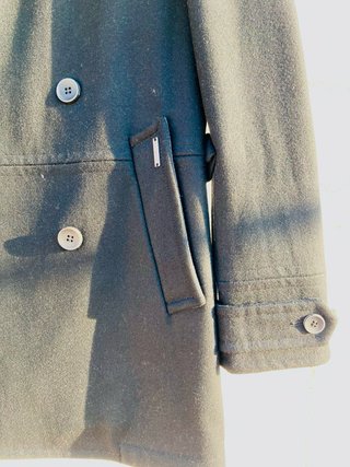 Abrigo lana Pull&Bear negro y gris caballero