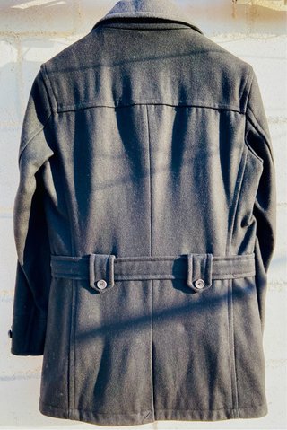 Abrigo lana Pull&Bear negro y gris caballero