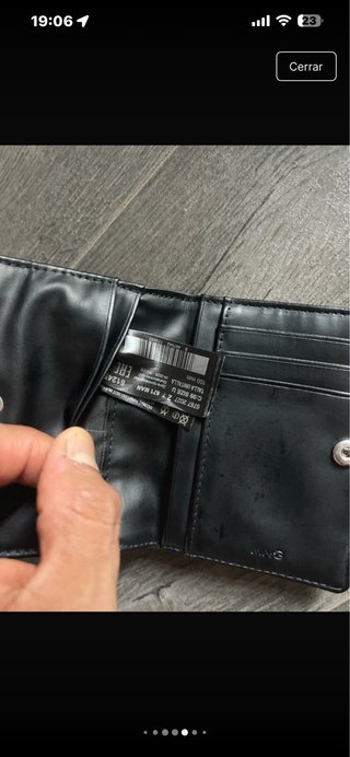 Cartera Tarjetero Mango Negra