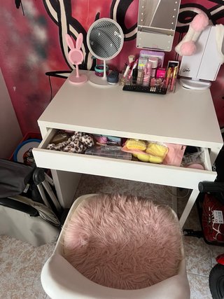 Tocador escritorio blanco con silla