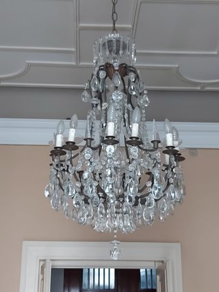 Coppia Lampadari Murano Vetro Cristallo