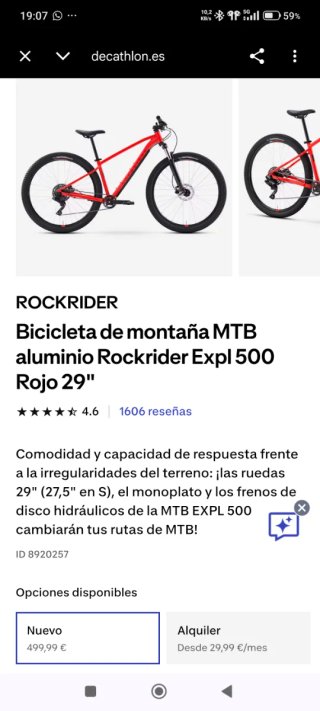 Bicicleta Nueva Decathlon RockRider Expl 500