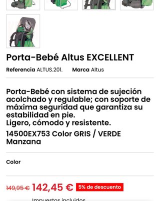 Mochila porta bebé Altus Excellent