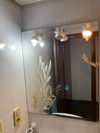 Espejo de baño con cisne y focos, URGE
