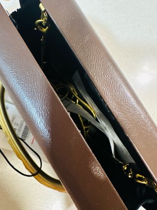 Bolso Clutch Lefties Marrón Dorado Rígido