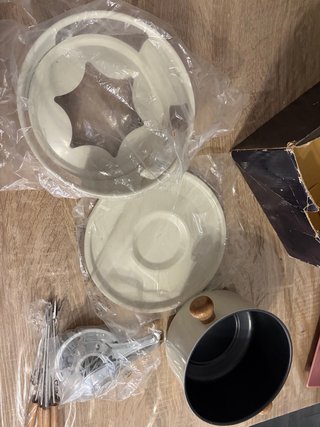 Set Fondue Acero Inoxidable y Cerámica