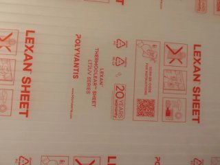 Placas de policarbonato transparente LEXAN 2x1m.
