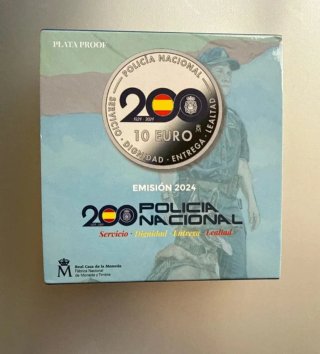 Moneda 10€ Plata Proof Policía Nacional 200 Aniver