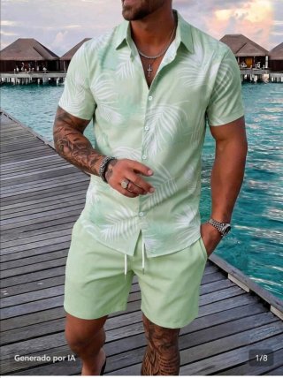 Conjunto Camisa y Pantalón Corto Estampado