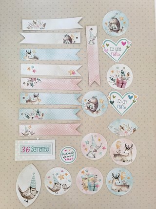 Lote Adornos Scrapbooking Animales y Flores
