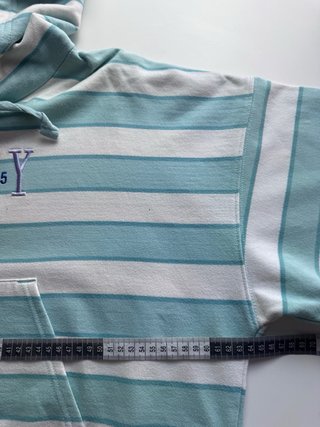 Sudadera Tommy Jeans Rayas Vintage Azul Blanco