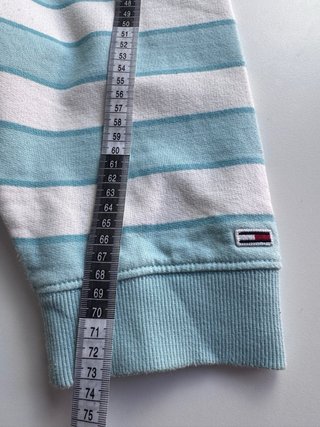Sudadera Tommy Jeans Rayas Vintage Azul Blanco