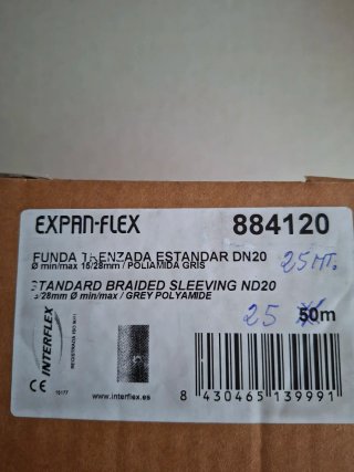 Funda trenzada Interflex gris DN20 25m