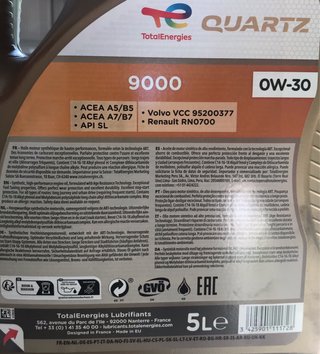 Aceite Motor TotalEnergies Quartz 9000 5L