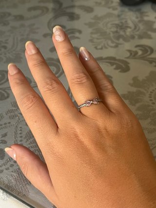 Anillo Pandora Corazón Rosa Plata