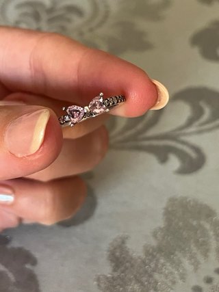 Anillo Pandora Corazón Rosa Plata