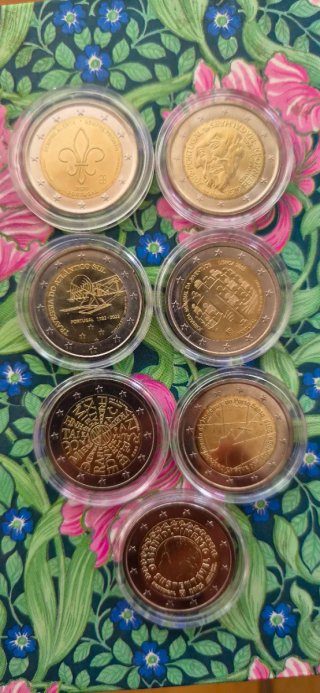 Lote 7 Monedas Conmemorativas 2 Euros Portugal