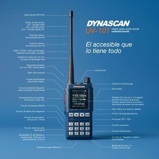 Dynascan UV-101 Walkie Talkie Doble Banda VHF/UHF