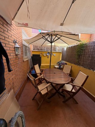Mesa Teca Ovalada + 4 Sillas Terraza