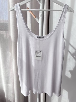 Top tirantes Zara blanco talla L
