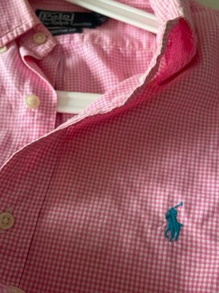 Polo Ralph Lauren Camisa Vichy Rosa Hombre