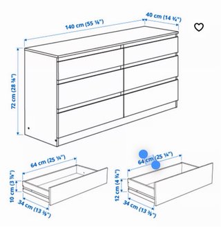 Cómoda IKEA Kullen 6 cajones Blanca