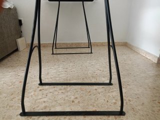 Mesa comedor/escritorio cristal y forja.