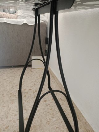 Mesa comedor/escritorio cristal y forja.