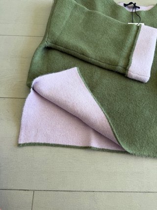 Jersey Zara combinado verde y rosa T/M