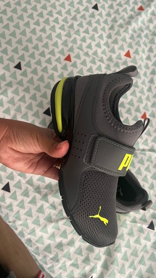 Zapatillas Puma Axelion Niños Gris/Amarillo