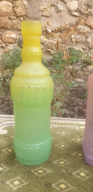 Juego de 5 botellas decorativas de cristal