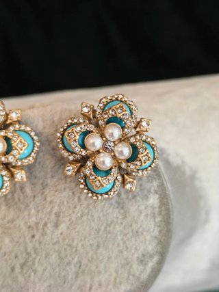 Orecchini donna oro e turchese
