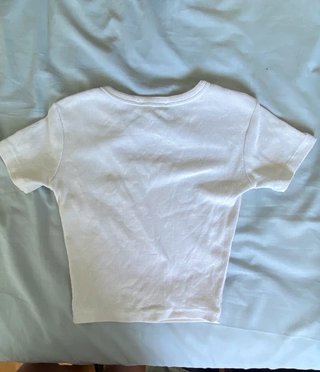 Camiseta Crop Top Blanca Pull&Bear Talla XS