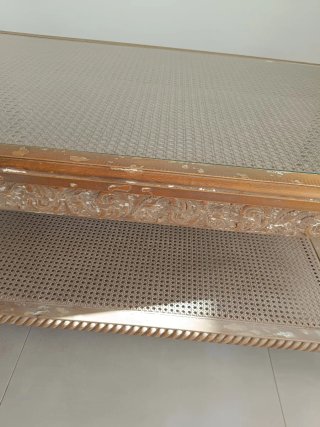 Mesa de centro madera ratan