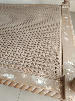 Mesa de centro madera ratan