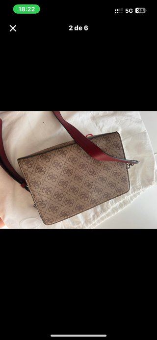 Bolso Guess Marrón y Rojo