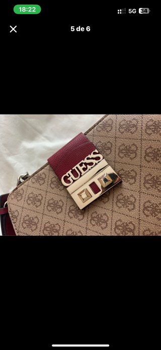 Bolso Guess Marrón y Rojo