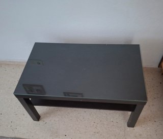 Mesa baja de centro madera con cristal