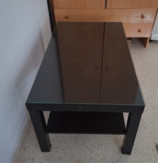 Mesa baja de centro madera con cristal